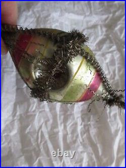 ANTIQUE GERMAN BLOWN GLASS CHRISTMAS ORNAMENT- Early Heavily Wire-Wrapped Indent ANTIQUE GERMAN BLOWN GLASS CHRISTMAS ORNAMENT- Early Heavily Wire-Wrapped Indent