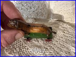 ANTIQUE GERMAN GES GESCH TIN LION Platform & Wheels VINTAGE RARE PENNY PULL TOY ANTIQUE GERMAN GES GESCH TIN LION Platform & Wheels VINTAGE RARE PENNY PULL TOY