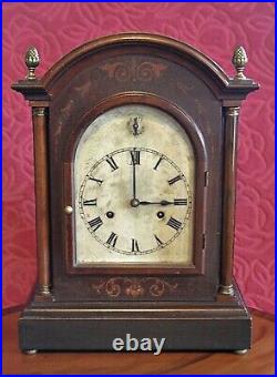 ANTIQUE GERMAN'HAC' BRACKET 8-DAY MANTEL CLOCK WITH CHIMES, 19th Century