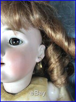 ANTIQUE GERMAN Heinrich Handwerck Halbig #5 Doll with Pierced Ears 26 (c)