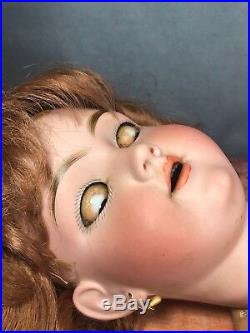 ANTIQUE GERMAN Heinrich Handwerck Halbig #5 Doll with Pierced Ears 26 (c)