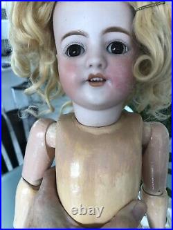ANTIQUE GERMAN Jointed Bisque Head DOLL Simon & Halbig 21 Inches Tall