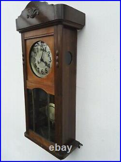 ANTIQUE Gustav Becker 1915 GERMAN PENDULUM WALL CLOCK REGULATOR WITH GONG CHIME