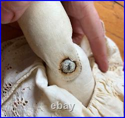 ANTIQUE LOW BROW GERMANY 1920s CHINA HEAD DOLL LEATHER BODY JOINTED KNEES SHOES