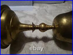 ANTIQUE VINTAGE BRASS CHALICE Goblet Hammered German 7 1/2