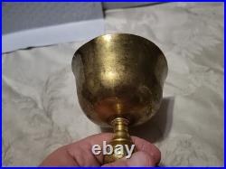 ANTIQUE VINTAGE BRASS CHALICE Goblet Hammered German 7 1/2 ANTIQUE VINTAGE BRASS CHALICE Goblet Hammered German 7 1/2