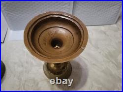 ANTIQUE VINTAGE BRASS CHALICE Goblet Hammered German 7 1/2