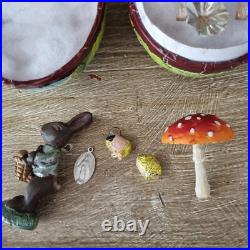 ANTIQUE VINTAGE PAPIER MACHE GERMAN Easter Egg PUTZ RUSTIC SHEEP CERAMIC BUNNY