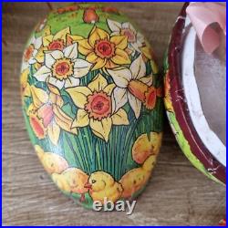 ANTIQUE VINTAGE PAPIER MACHE GERMAN Easter Egg PUTZ RUSTIC SHEEP CERAMIC BUNNY