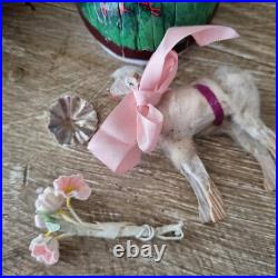 ANTIQUE VINTAGE PAPIER MACHE GERMAN Easter Egg PUTZ RUSTIC SHEEP CERAMIC BUNNY ANTIQUE VINTAGE PAPIER MACHE GERMAN Easter Egg PUTZ RUSTIC SHEEP CERAMIC BUNNY