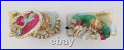 A Pair Vintage Antique German Porcelain Figurines of a Young Couple with Chairs