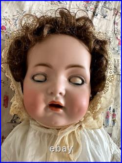 Adorable 20 SIMON HALBIG K & R 121 Antique German Bisque Baby Doll Sleep Eyes