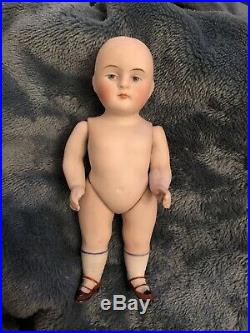 All Bisque 5 Chubby Kestner 720 Antique German Doll Mignonette Indigo Eyes