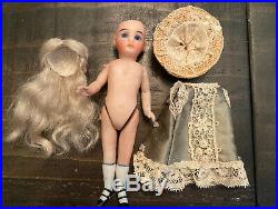 All Bisque French 5 2 Strap Shoes Mignonette Doll Cobalt Blue Eyes W 2 Outfits