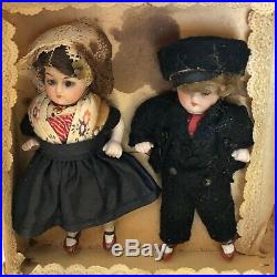 All Original Boxed Antique German Bisque Glass-Eyed Boy/Girl Dolls 4