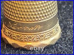 Antique 10K Solid Gold Thimble in Original Case & Vintage German Sewing Scissors Antique 10K Solid Gold Thimble in Original Case & Vintage German Sewing Scissors
