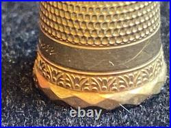 Antique 10K Solid Gold Thimble in Original Case & Vintage German Sewing Scissors Antique 10K Solid Gold Thimble in Original Case & Vintage German Sewing Scissors