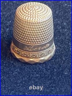 Antique 10K Solid Gold Thimble in Original Case & Vintage German Sewing Scissors Antique 10K Solid Gold Thimble in Original Case & Vintage German Sewing Scissors