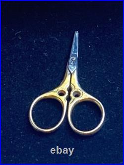 Antique 10K Solid Gold Thimble in Original Case & Vintage German Sewing Scissors Antique 10K Solid Gold Thimble in Original Case & Vintage German Sewing Scissors