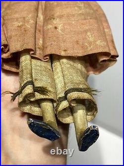 Antique 11 German 1800s Milliners Model Doll All Original Clothes With Long Hair