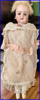 Antique 12 German Bisque Kestner Lady Doll With Cute Antique Outfit