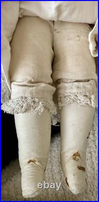 Antique 12 German Bisque Kestner Lady Doll With Cute Antique Outfit