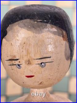 Antique 12 German Handcarved Wooden Grodnertal Doll Fully Jointed