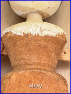 Antique 12 German Handcarved Wooden Grodnertal Doll Fully Jointed