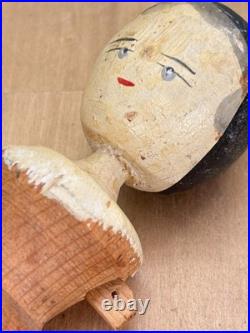 Antique 12 German Handcarved Wooden Grodnertal Doll Fully Jointed