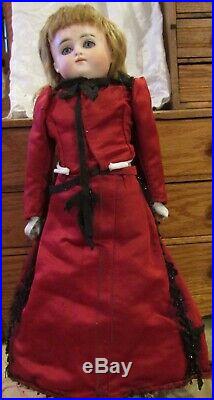 Antique 13 C1890 Kestner German Fashion Lady Doll withOrig Outfit & Mohair Wig