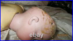 Antique 13 Kestner 143 Bisque Head Character Doll On Marked Compo Bjb As Is