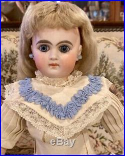 Antique 14 French Type Sonneberg Doll wOrig Body & Great Outfit & Mohair Wig