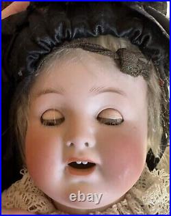 Antique 14 German Bisque 1361 ABG Factory Original Side Hipped Toddler Doll
