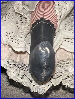 Antique 16 German Covered Wagon China Head Doll 1850s Blue Eyes Lovely Costume Antique 16 German Covered Wagon China Head Doll 1850s Blue Eyes Lovely Costume
