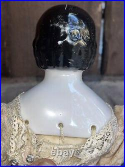 Antique 16 German Covered Wagon China Head Doll 1850s Blue Eyes Lovely Costume Antique 16 German Covered Wagon China Head Doll 1850s Blue Eyes Lovely Costume