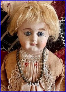 Antique 16 German Gorgeous Papermache Doll With Nice Orig Body, Outfit & Wig