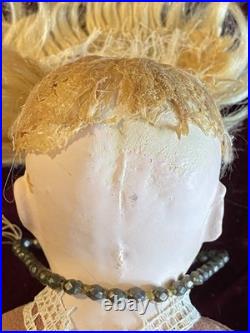 Antique 16 German Gorgeous Papermache Doll With Nice Orig Body, Outfit & Wig
