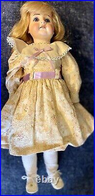 Antique 17 German Bisque Mystery Doll With French Human Hair Wig & Outfit