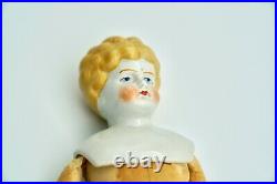 Antique 1800's German Doll China Porcelain Head Shoulder Cap & Limbs Fabric Body