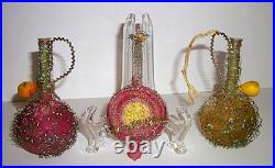 Antique 1800s 3 Wire Wrapped German Ornaments Hand Painted 2 Pitchers 1 Gourd Antique 1800s 3 Wire Wrapped German Ornaments Hand Painted 2 Pitchers 1 Gourd