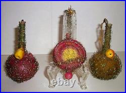 Antique 1800s 3 Wire Wrapped German Ornaments Hand Painted 2 Pitchers 1 Gourd Antique 1800s 3 Wire Wrapped German Ornaments Hand Painted 2 Pitchers 1 Gourd