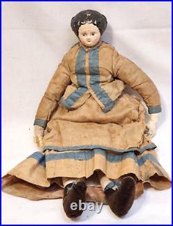 Antique 1800s German Paper Mache 16 Doll by M & S Superior