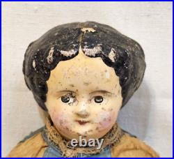 Antique 1800s German Paper Mache 16 Doll by M & S Superior