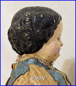 Antique 1800s German Paper Mache 16 Doll by M & S Superior