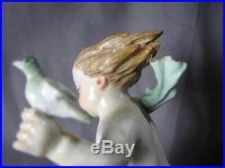 Antique 1815 Meissen Air Vintage German Porcelain Figure Cherub Birds Birdcage
