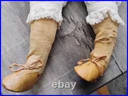 Antique 1850's 23 German China Doll Head Flat Top Covered Wagon Style Unmarked