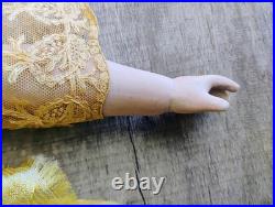 Antique 1850's 23 German China Doll Head Flat Top Covered Wagon Style Unmarked