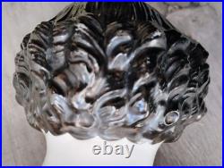 Antique 1850's 23 German China Doll Head Flat Top Covered Wagon Style Unmarked