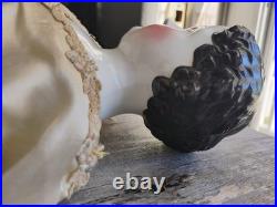 Antique 1850's 23 German China Doll Head Flat Top Covered Wagon Style Unmarked