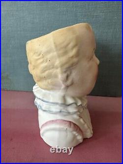 Antique 1890s Germany bisque crying piano baby child novelty match vase Antique 1890s Germany bisque crying piano baby child novelty match vase